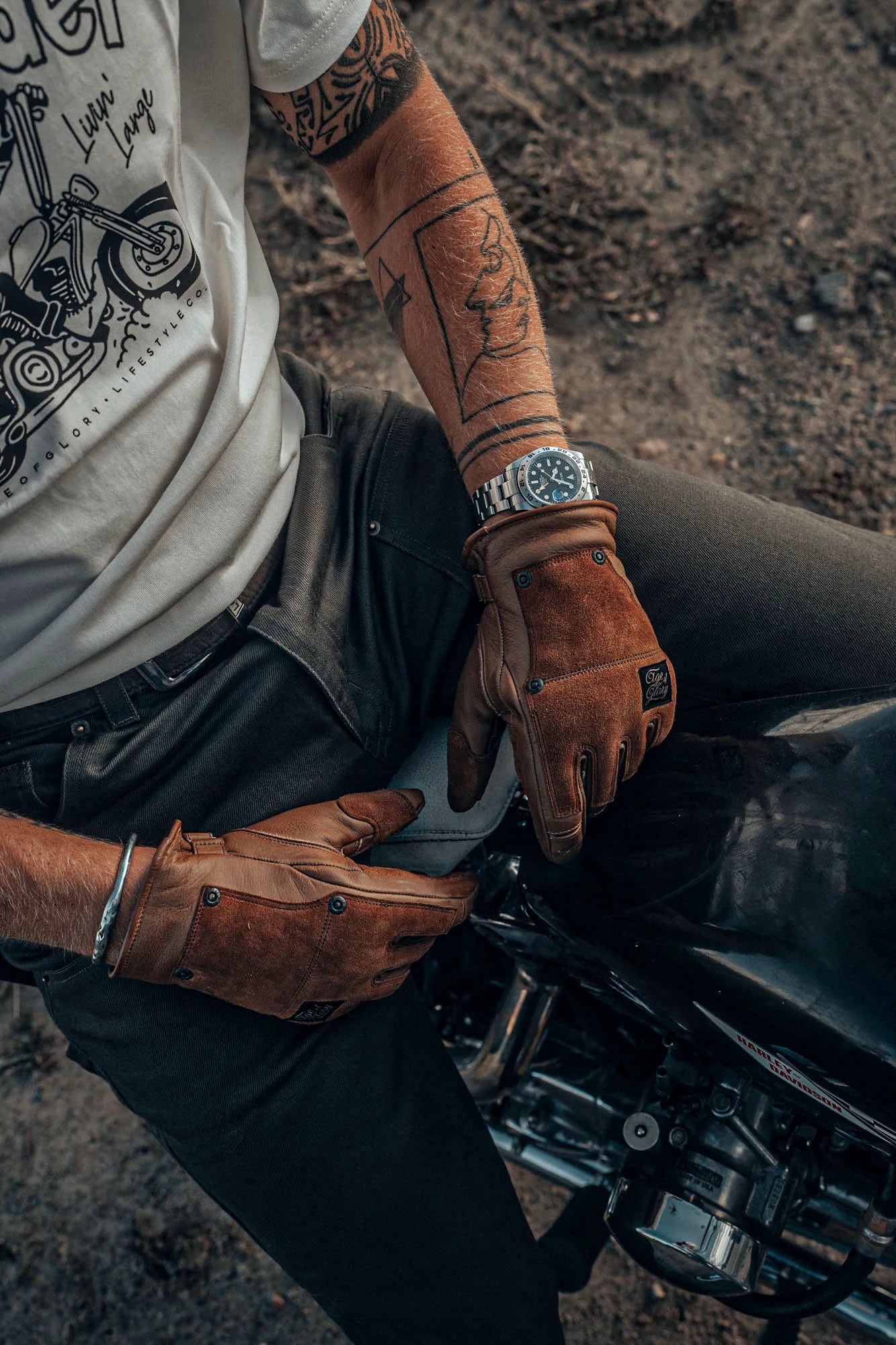 Age Of Glory Crafter CE motorbike gloves Caramel