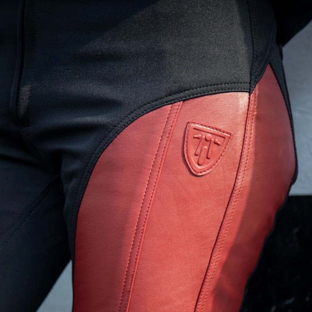 MotoGirl Fiona Red Leather Trousers