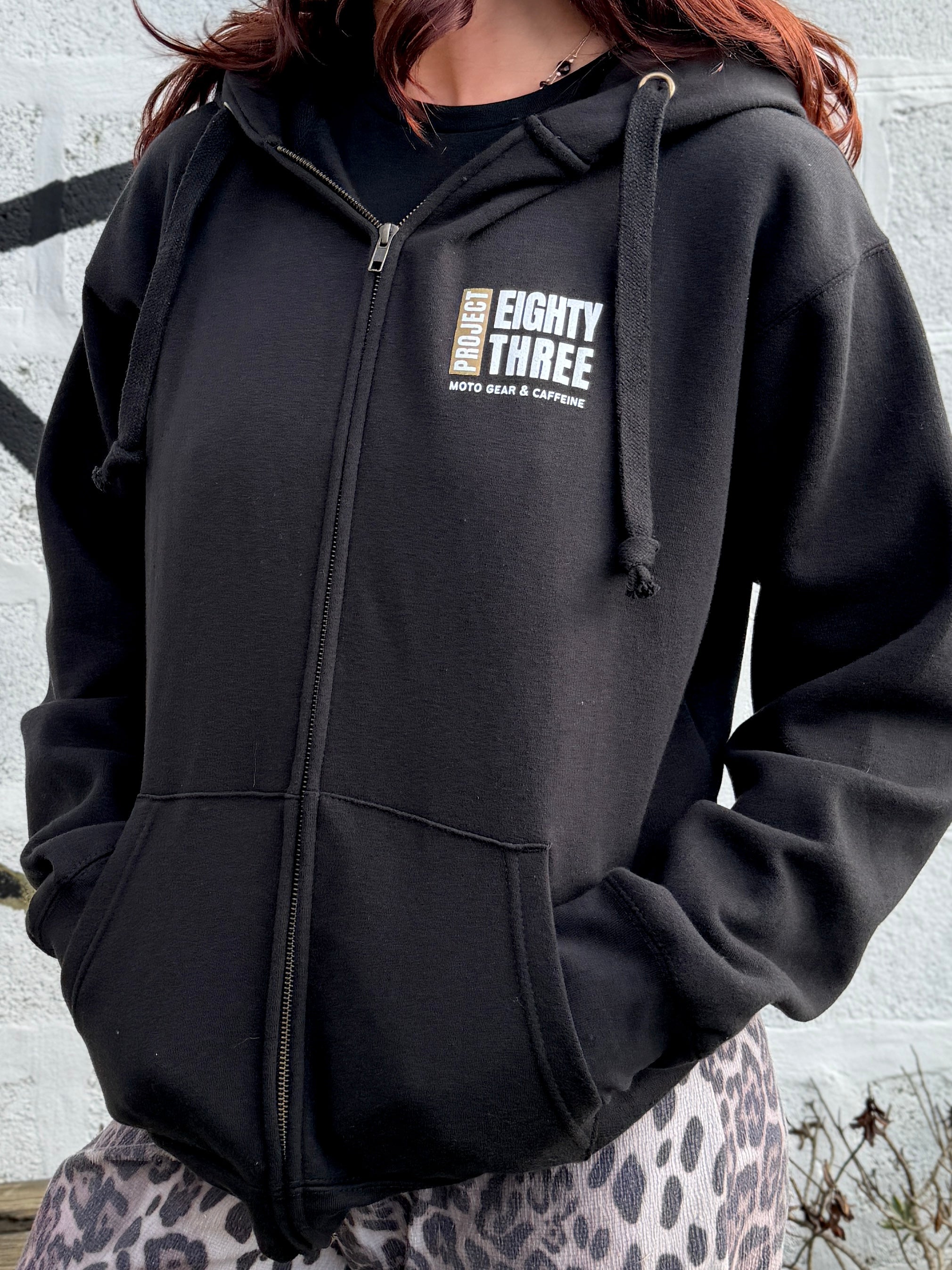 Project Eighty Three Black ZIP Hoody