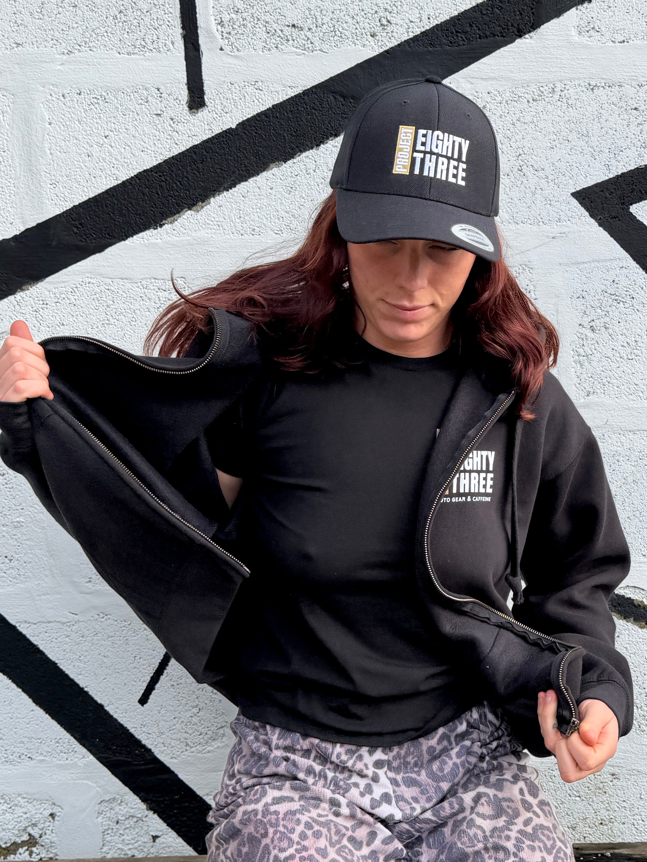 Project Eighty Three Black ZIP Hoody