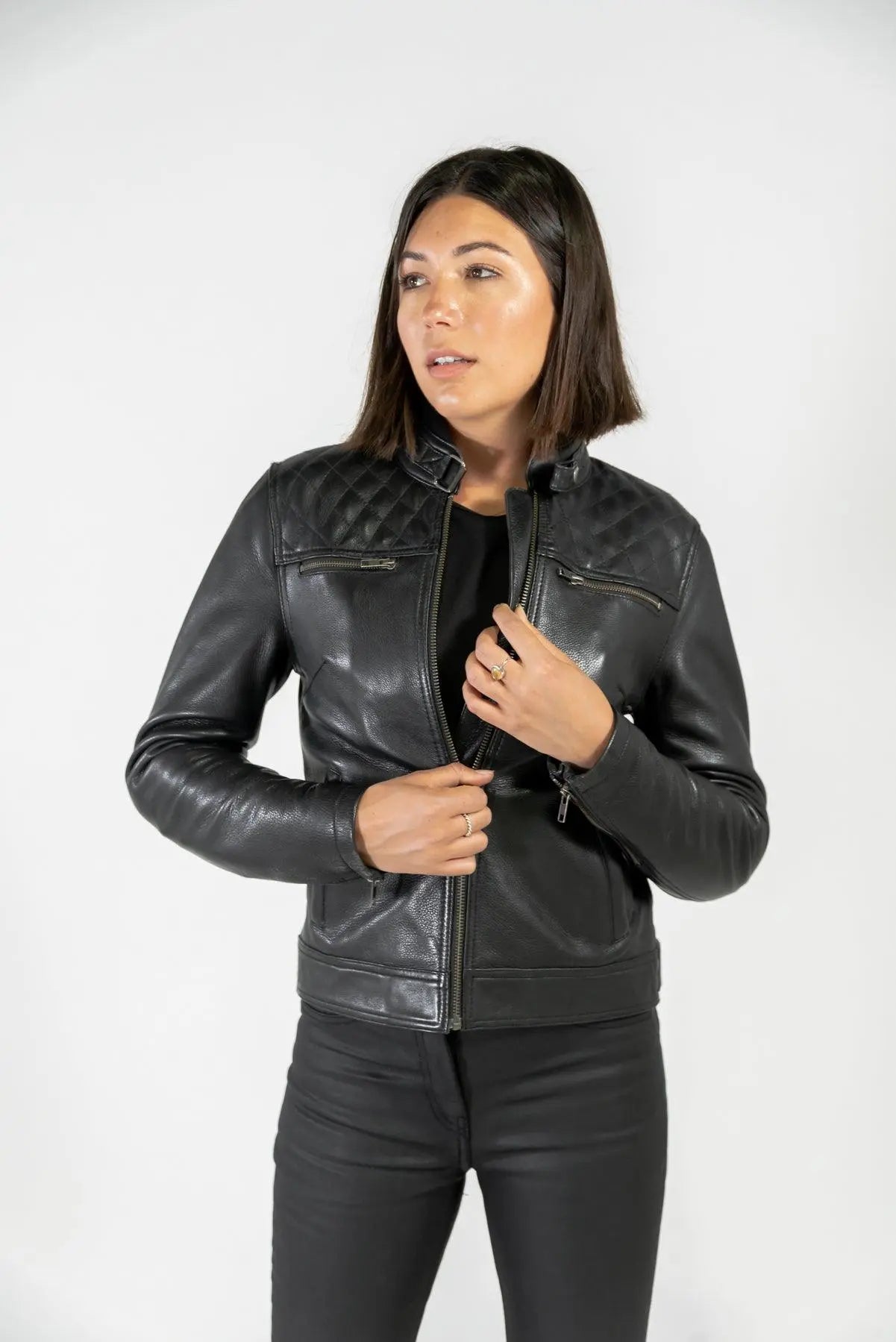 Isla Womens Leather Motorbike Jacket