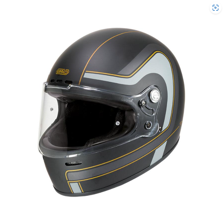 Garibaldi G07X Full Face Vintage Helmet - Graphics Matt Black
