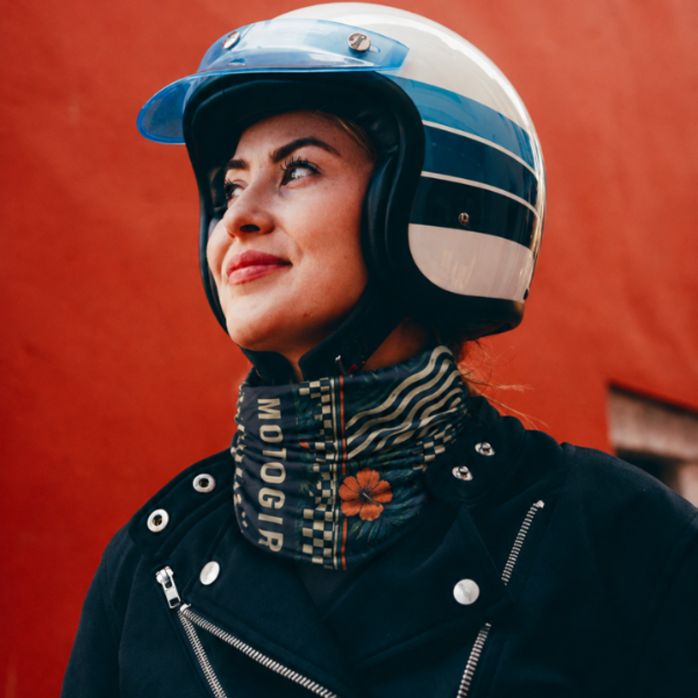 Motogirl tropical flowers Neck tube face covering wind resistant uv protection