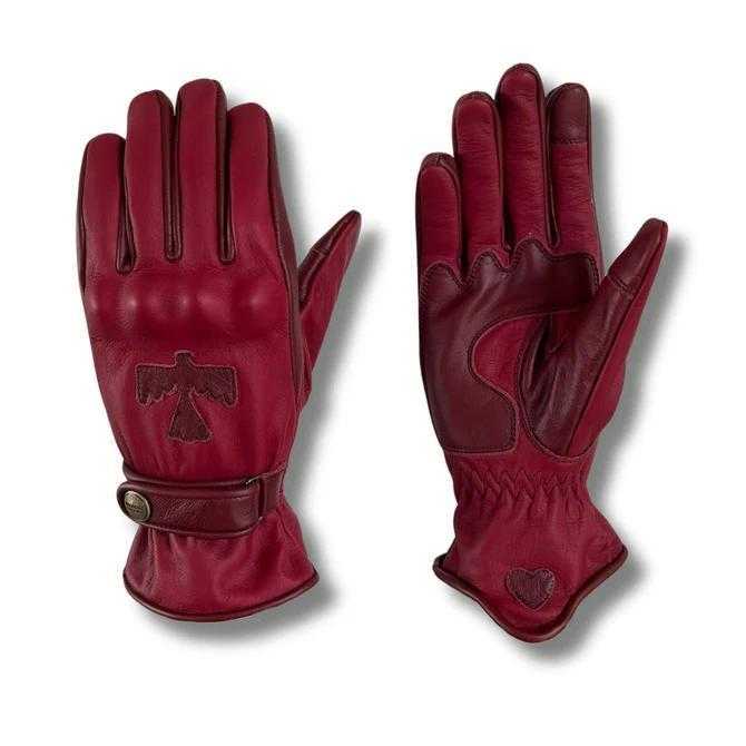 Wildust Sisters - Sunclaw red leather motorbike gloves