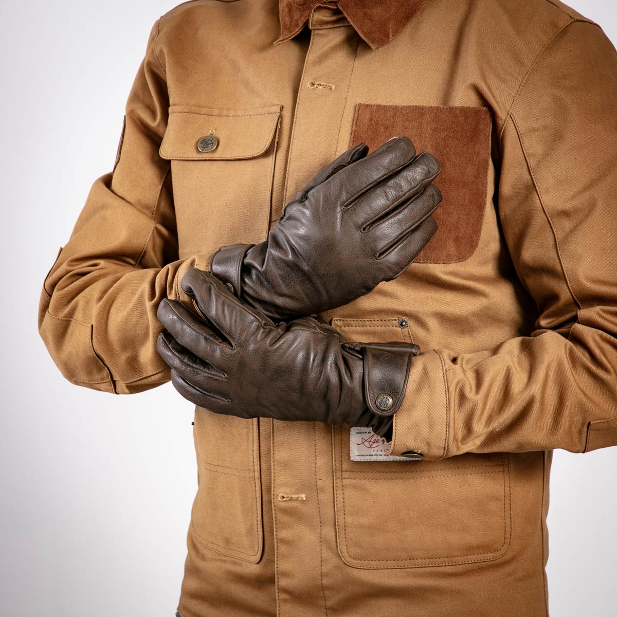 Age of Glory Carpenter Winter Leather CE Gloves Brown