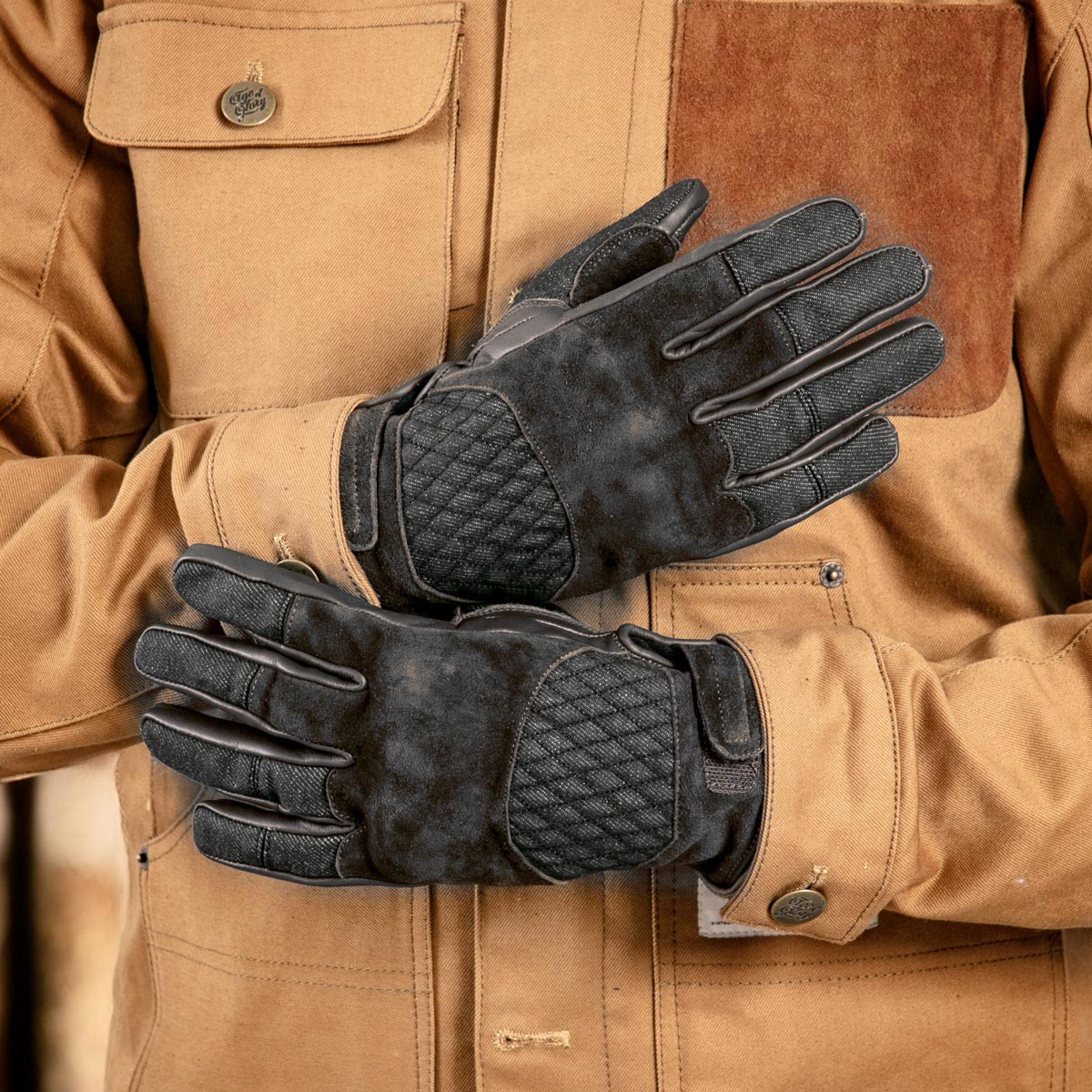 Age of Glory Shifter Gloves leather and Denim