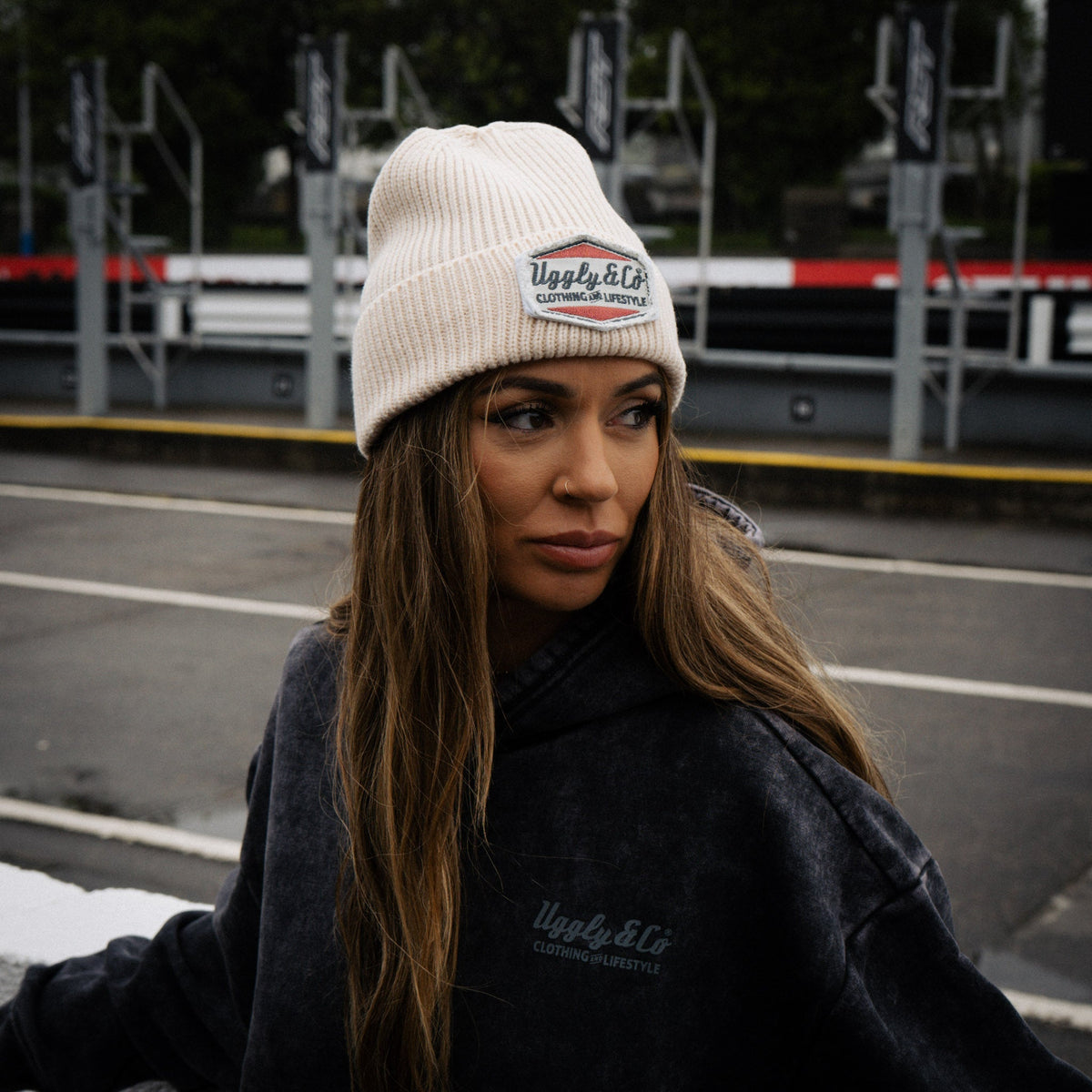 Beige Diamond Beanie