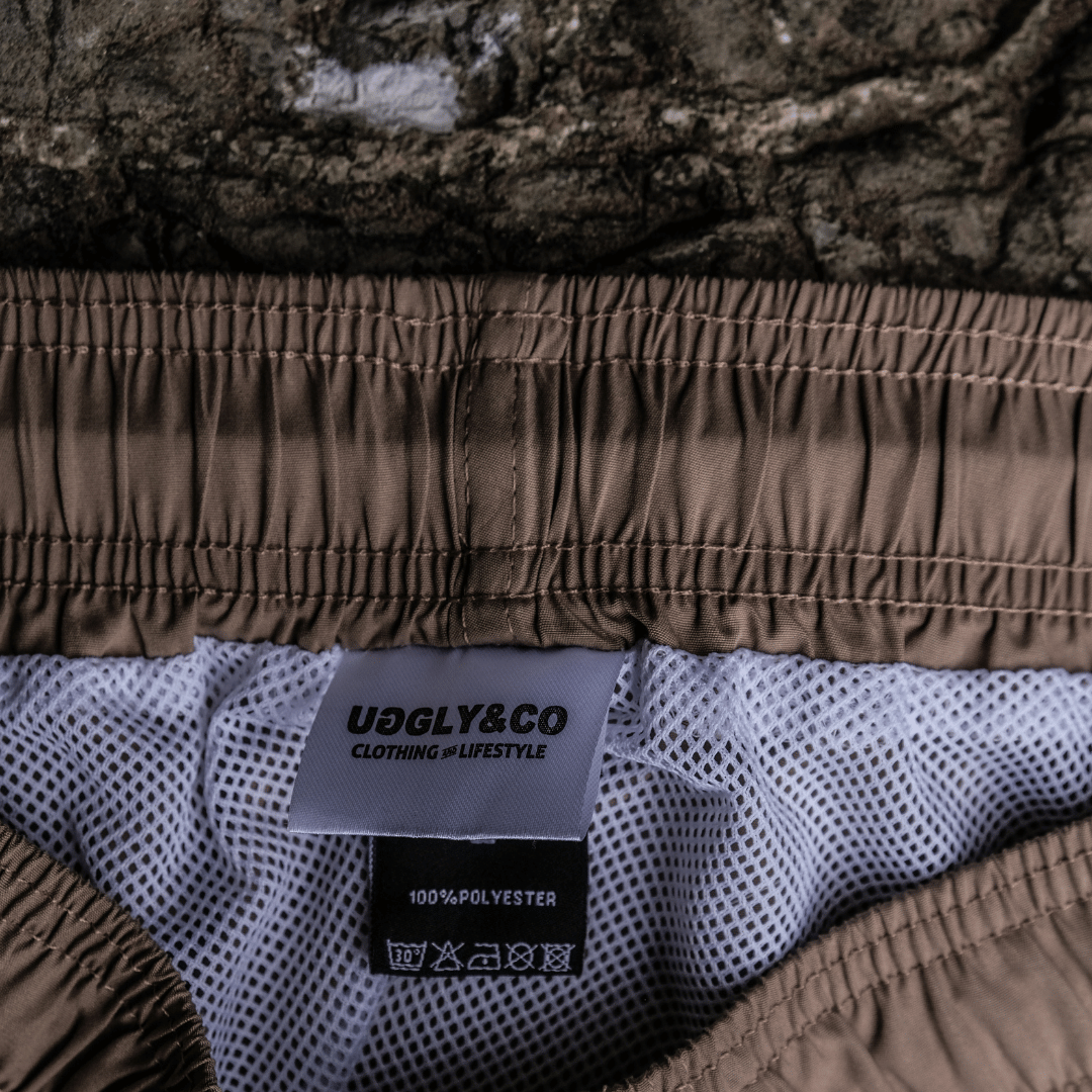 Beige Diamond Swim Shorts