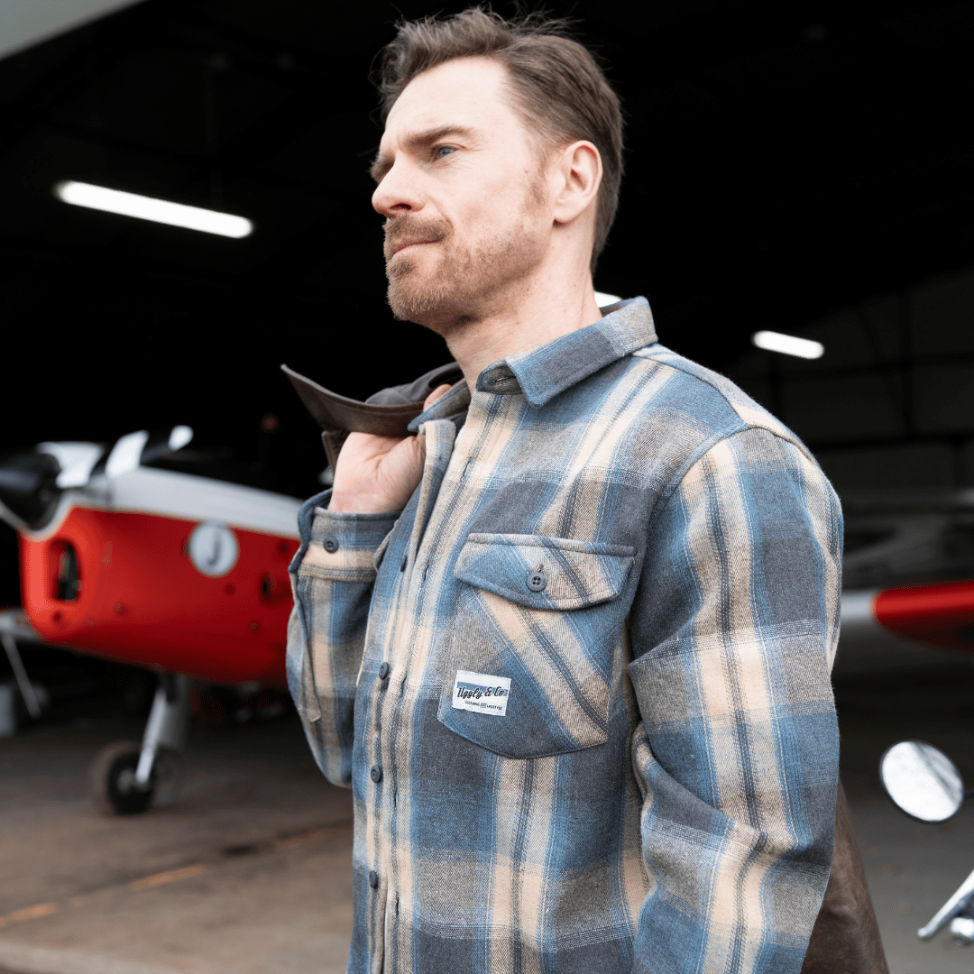 Denim Green & Cream Flannel Shirt