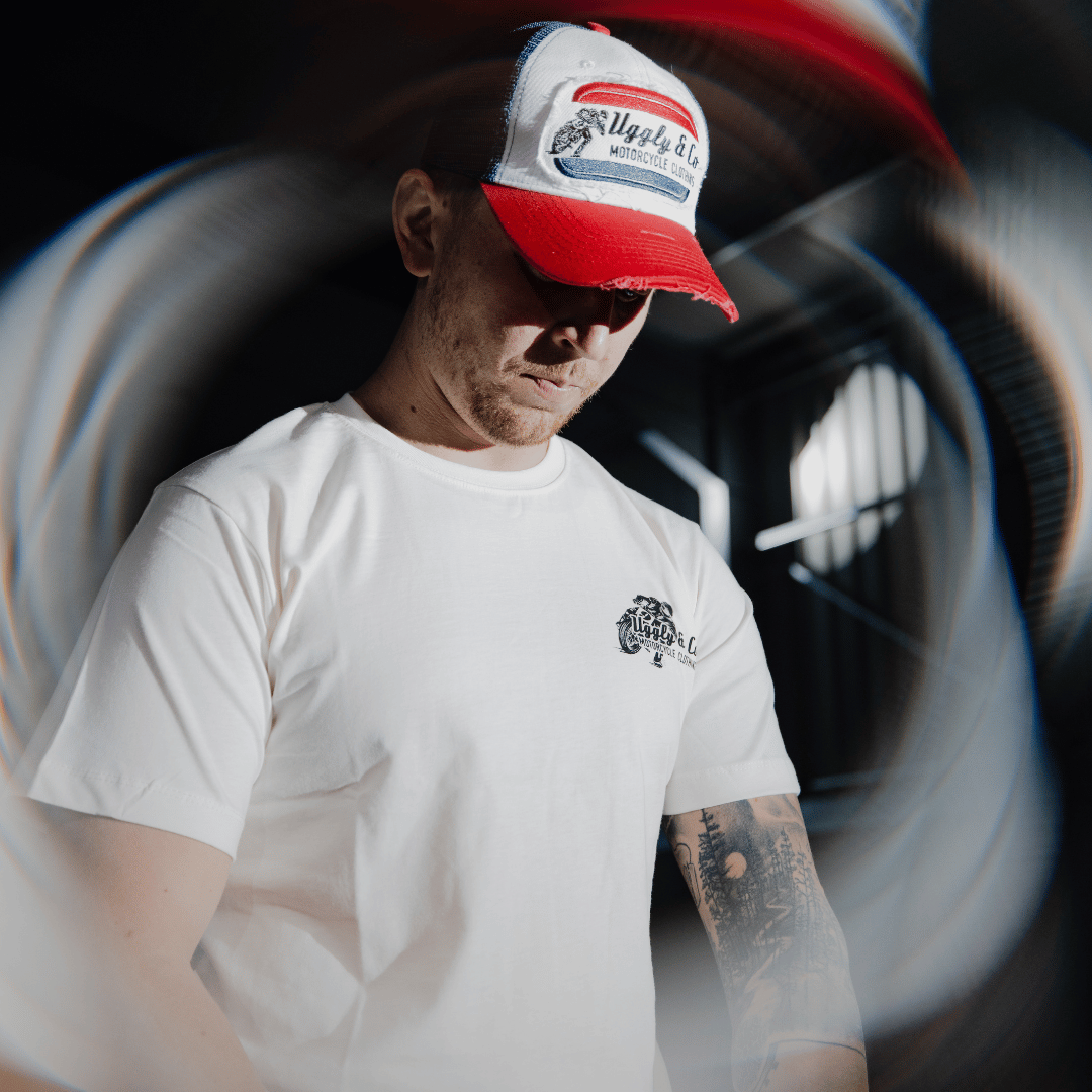White Flattrack Tee