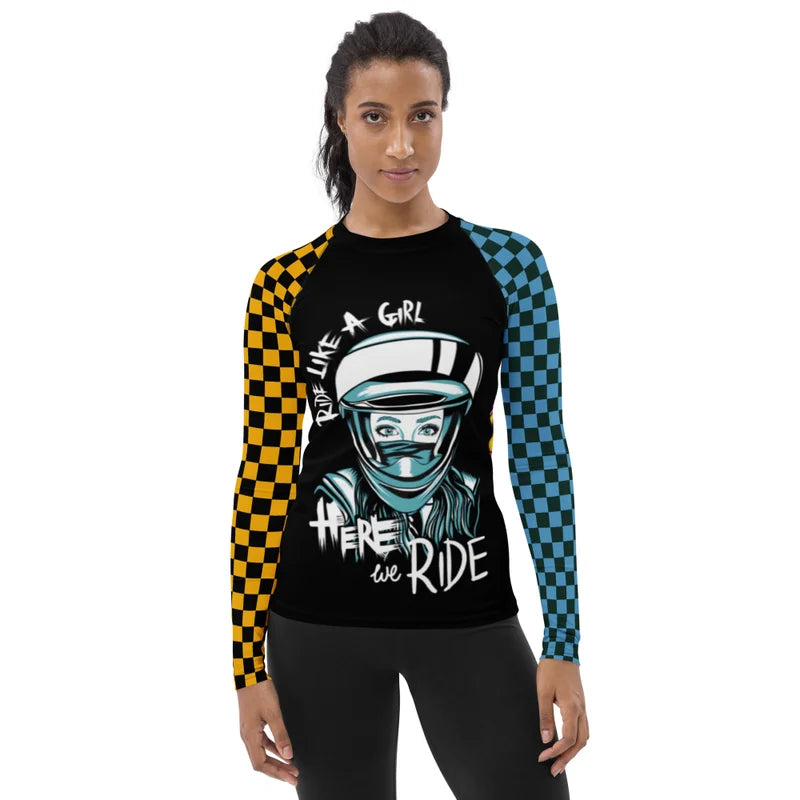 HERE WE RIDE Checkerboard Checkerboard Moto Jersey