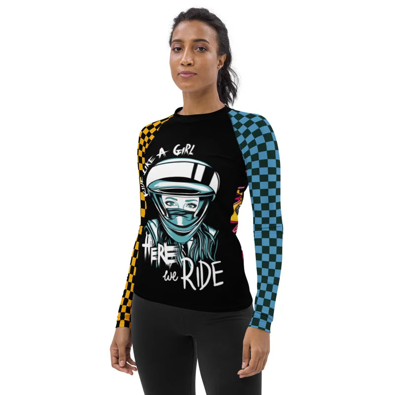 HERE WE RIDE Checkerboard Checkerboard Moto Jersey