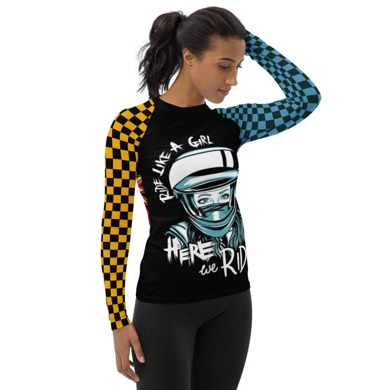 HERE WE RIDE Checkerboard Checkerboard Moto Jersey