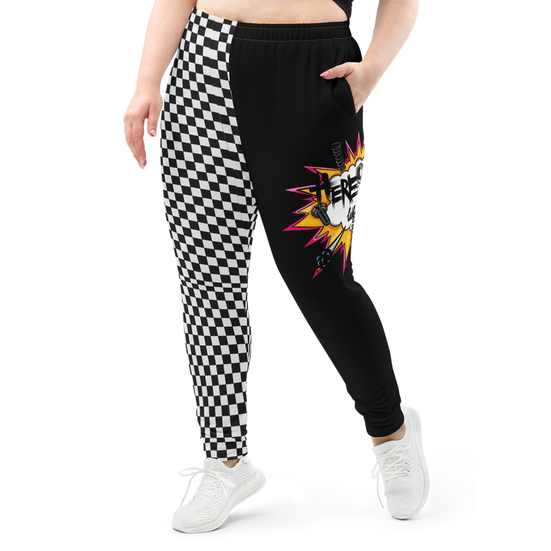 HERE WE RIDE Checkerboard Joggers