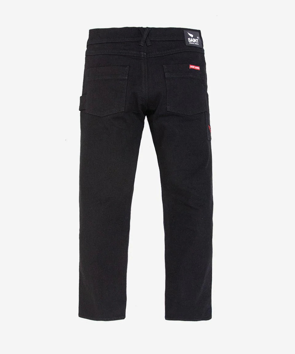 SA1NT STRAIGHT FIT WORK JEANS - BLACK