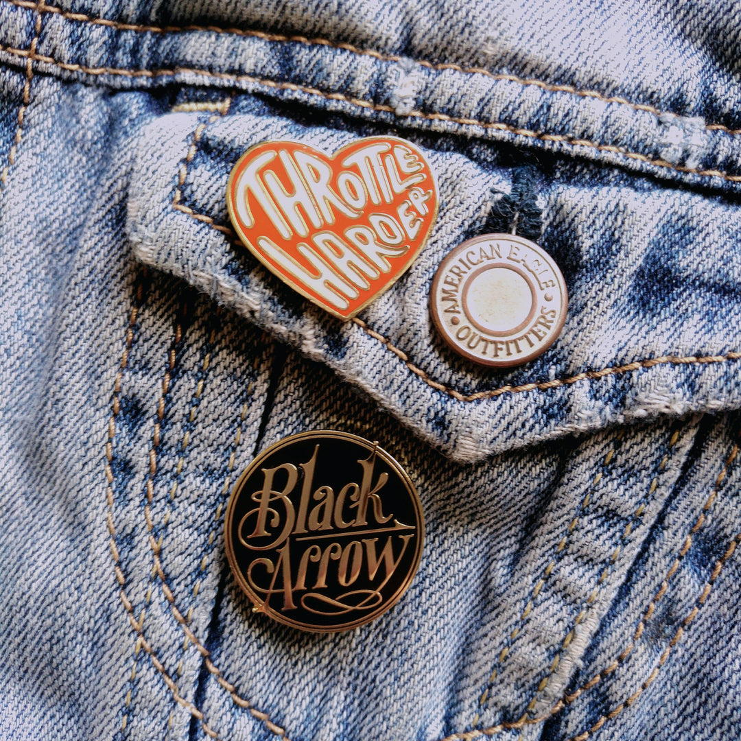 Black Arrow BA Logo Pin