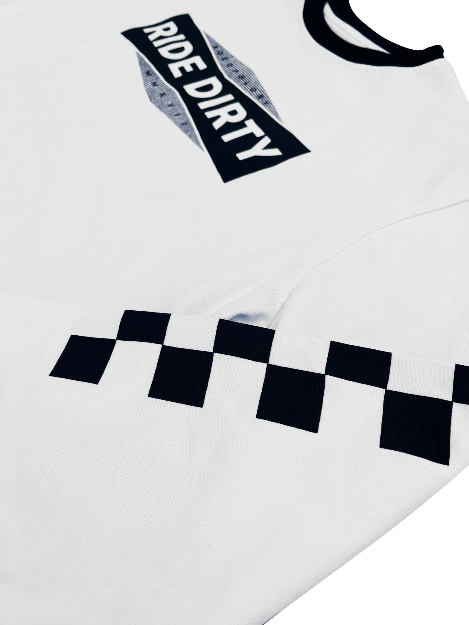 Age of Glory Dirty Checkers LS Tee White Black