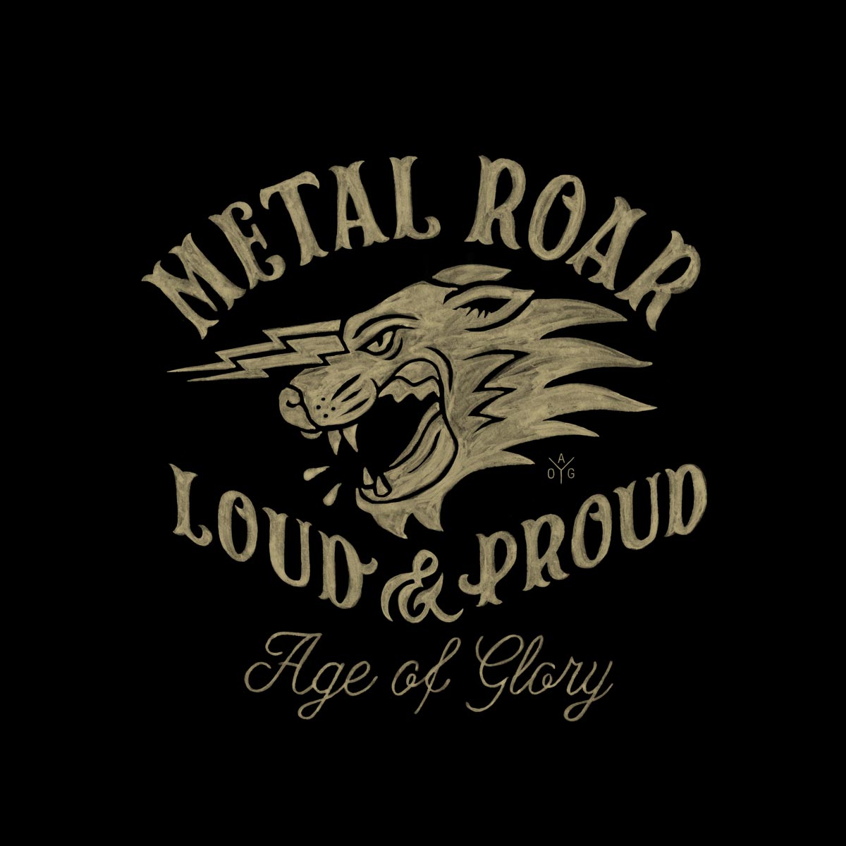 Age of Glory Metal Roar Tee Washed Black
