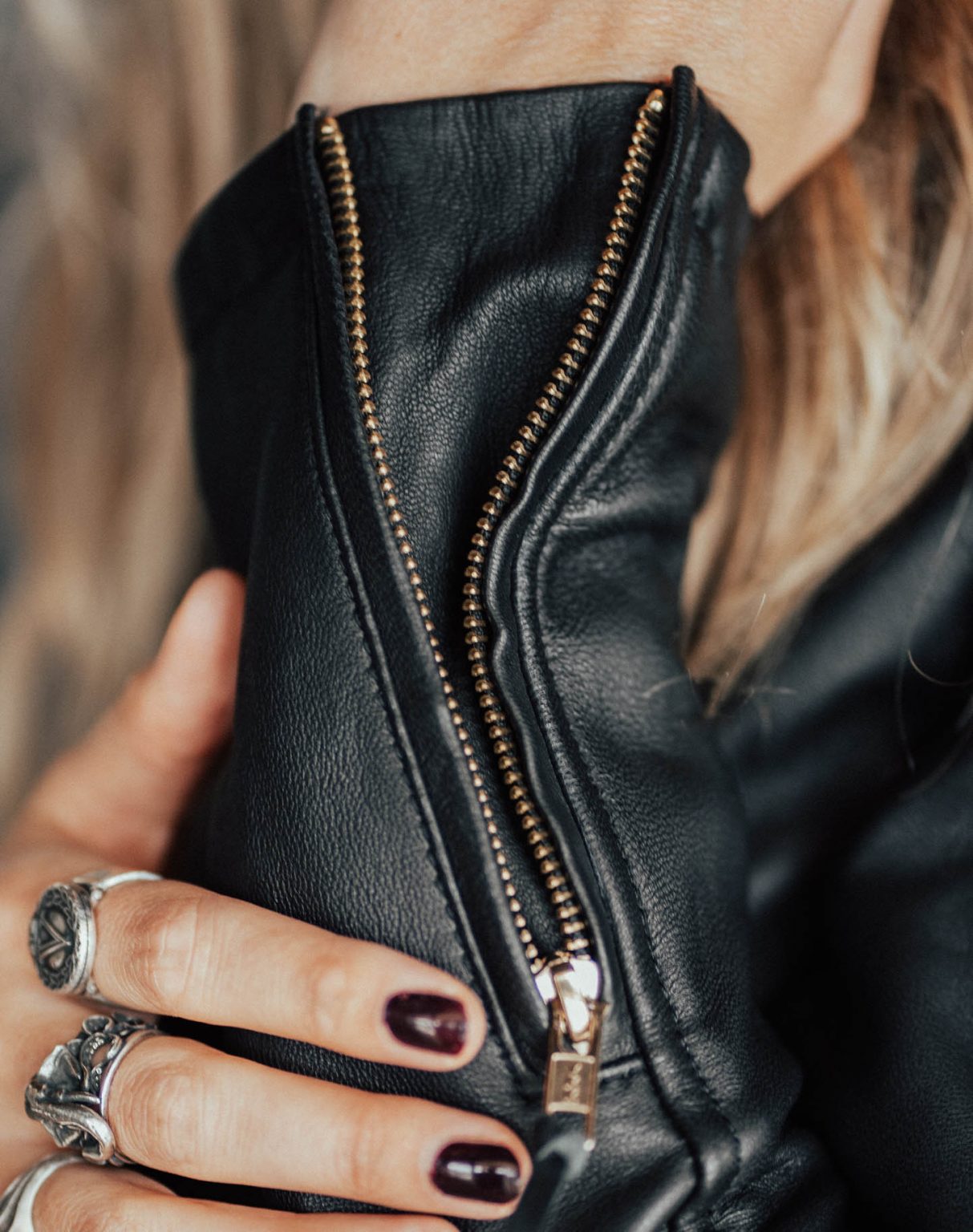 Eudoxie Amy leather motorbike jacket