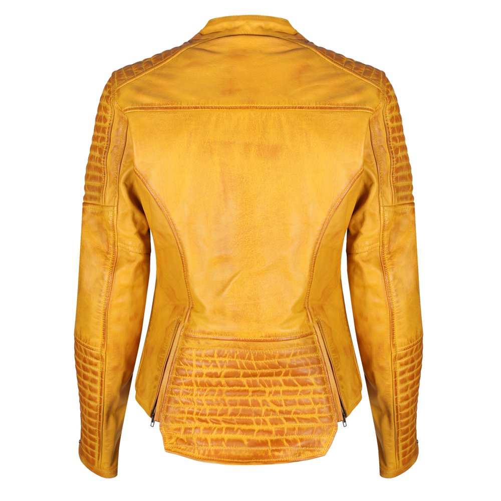 Motogirl Valerie Yellow Leather Jacket