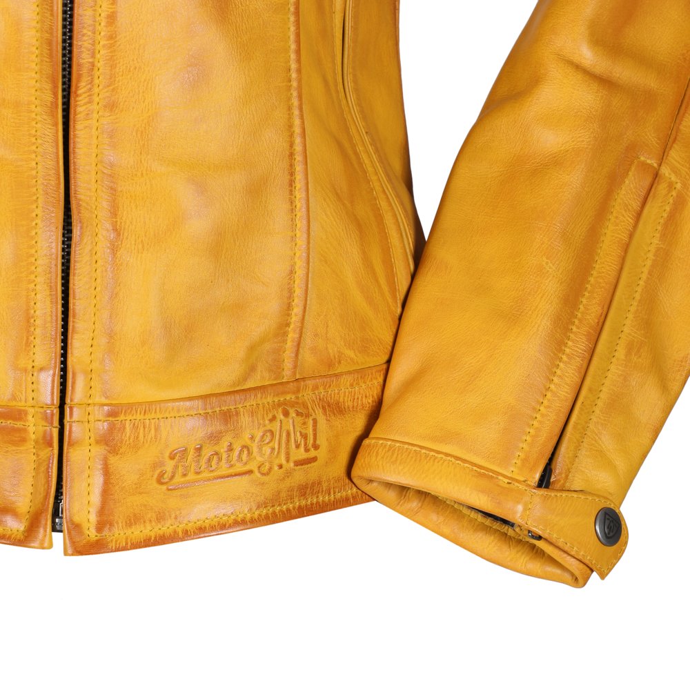 Motogirl Valerie Yellow Leather Jacket