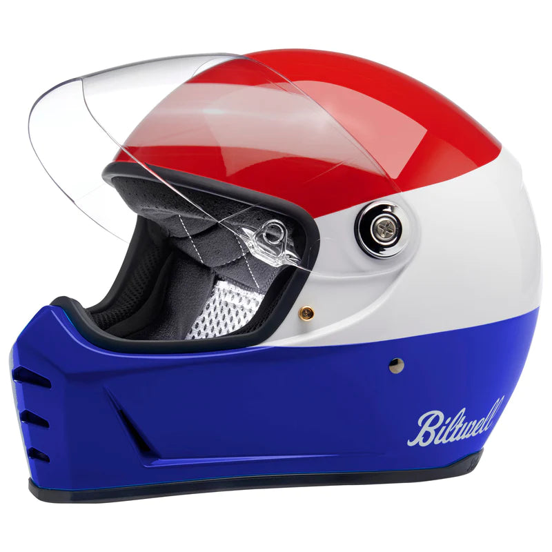 Biltwell LANE SPLITTER ECE R22.05 HELMET - PODIUM GLOSS RED/WHITE/BLUE