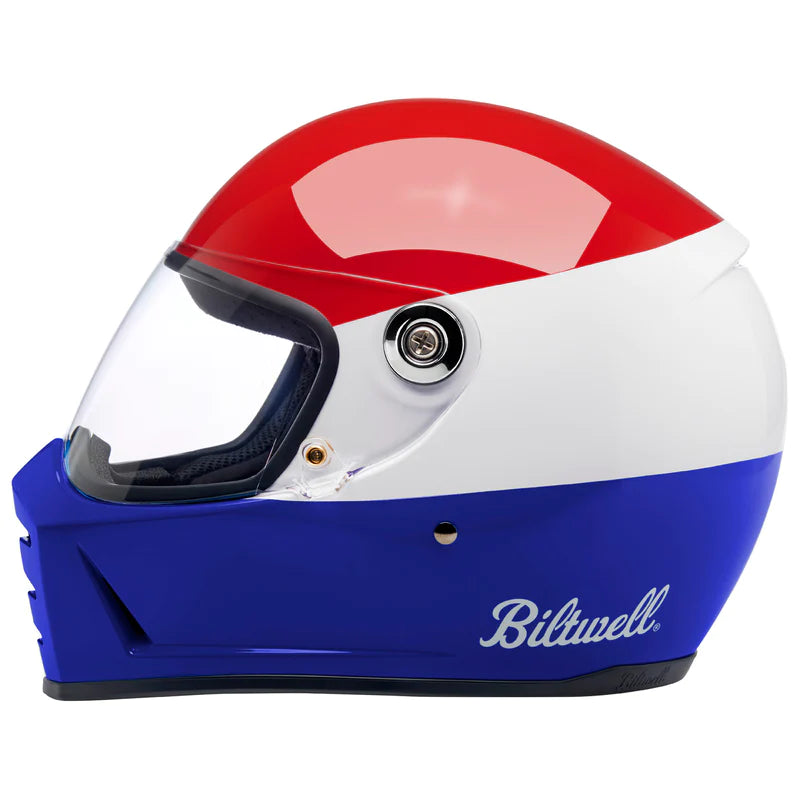 Biltwell LANE SPLITTER ECE R22.05 HELMET - PODIUM GLOSS RED/WHITE/BLUE