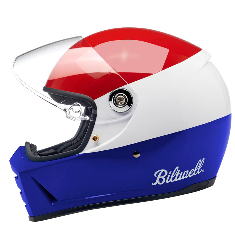 Biltwell LANE SPLITTER ECE R22.05 HELMET - PODIUM GLOSS RED/WHITE/BLUE