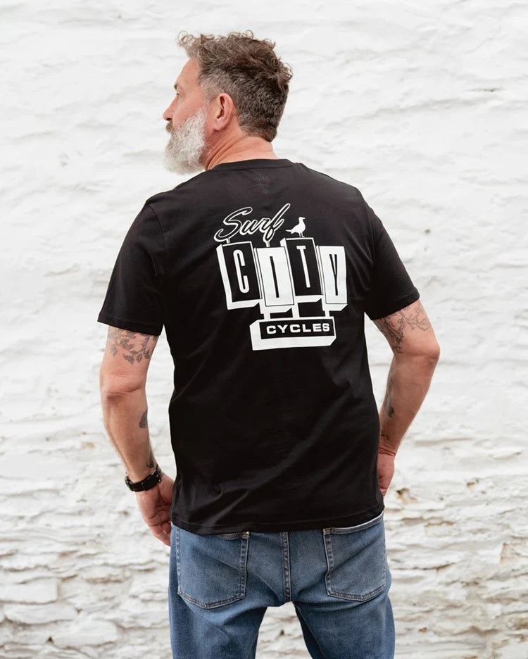 SURF CITY CYCLES SHORT SLEEVED T SHIRT