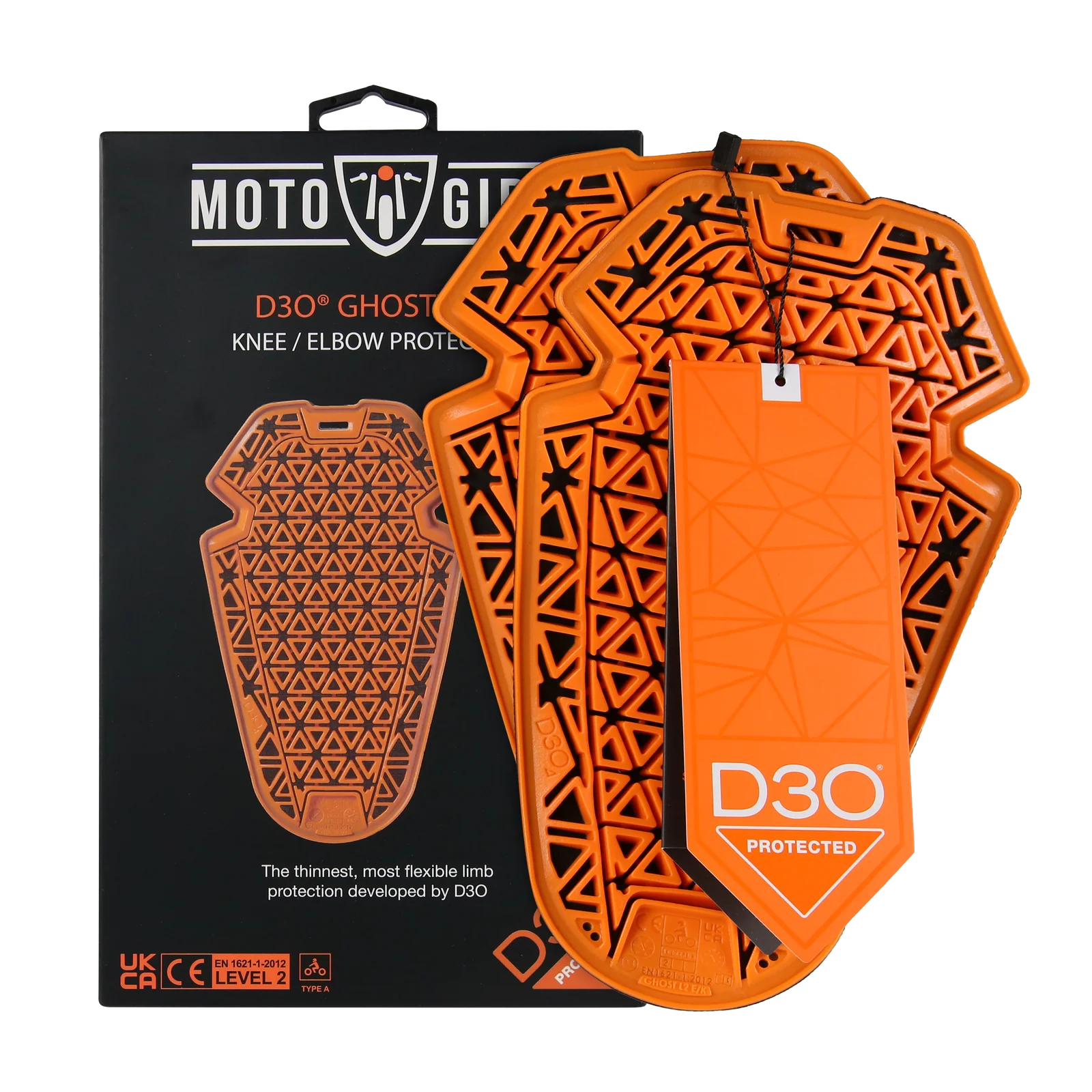 D3O® Ghost™ L2 - Knee/Elbow Protector (pair) CE LEVEL OF PROTECTION & STANDARD
Level 2
Standard EN1621-1-2012