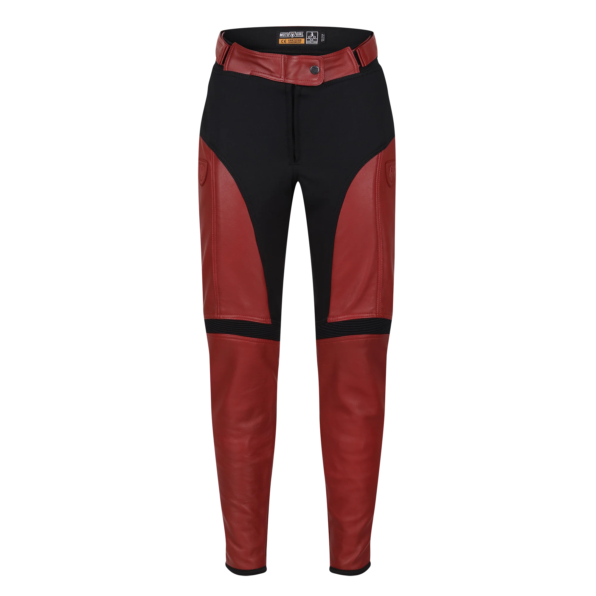 MotoGirl Fiona Red Leather Trousers