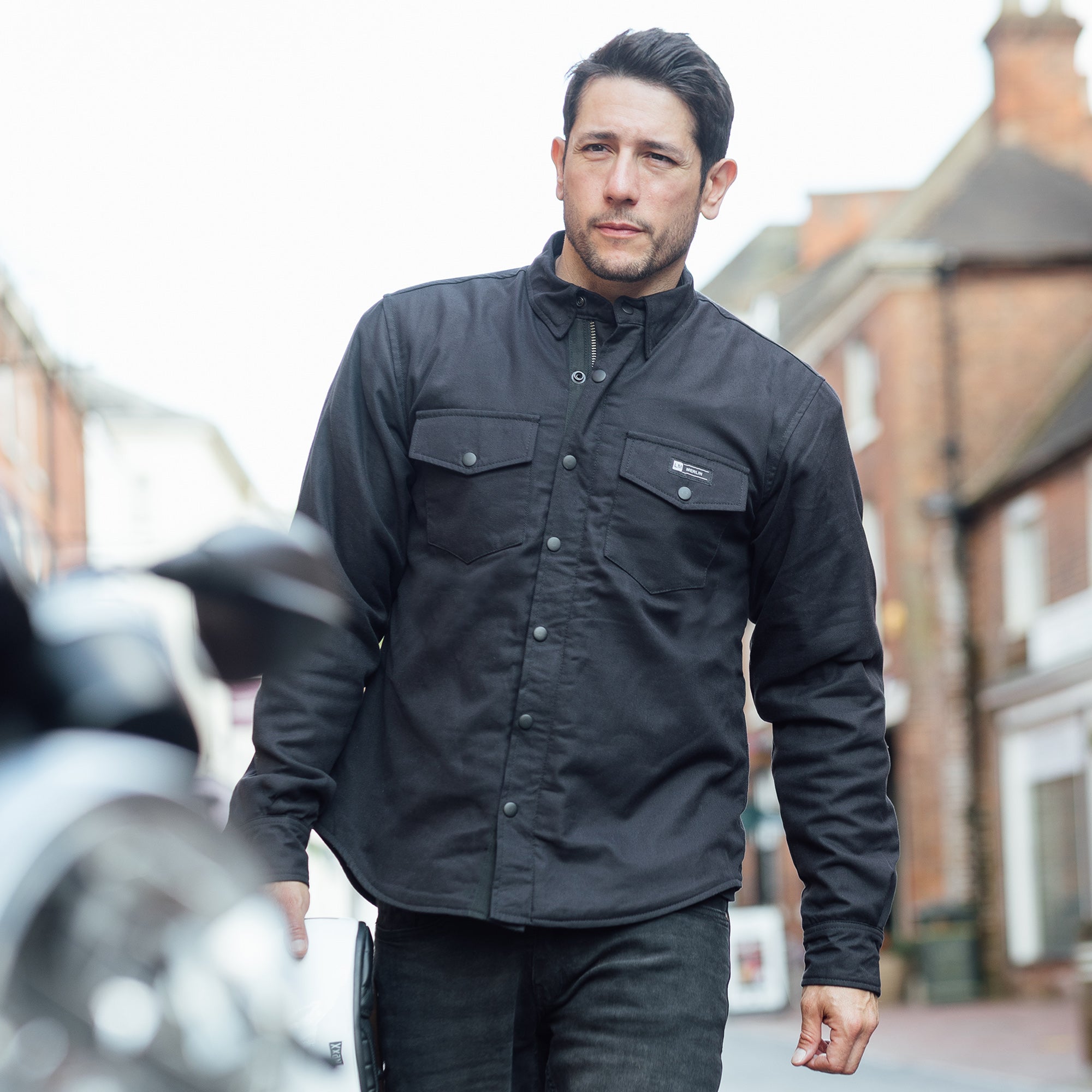 Merlin Axe Black Riding Shirt Built with Kevlar®