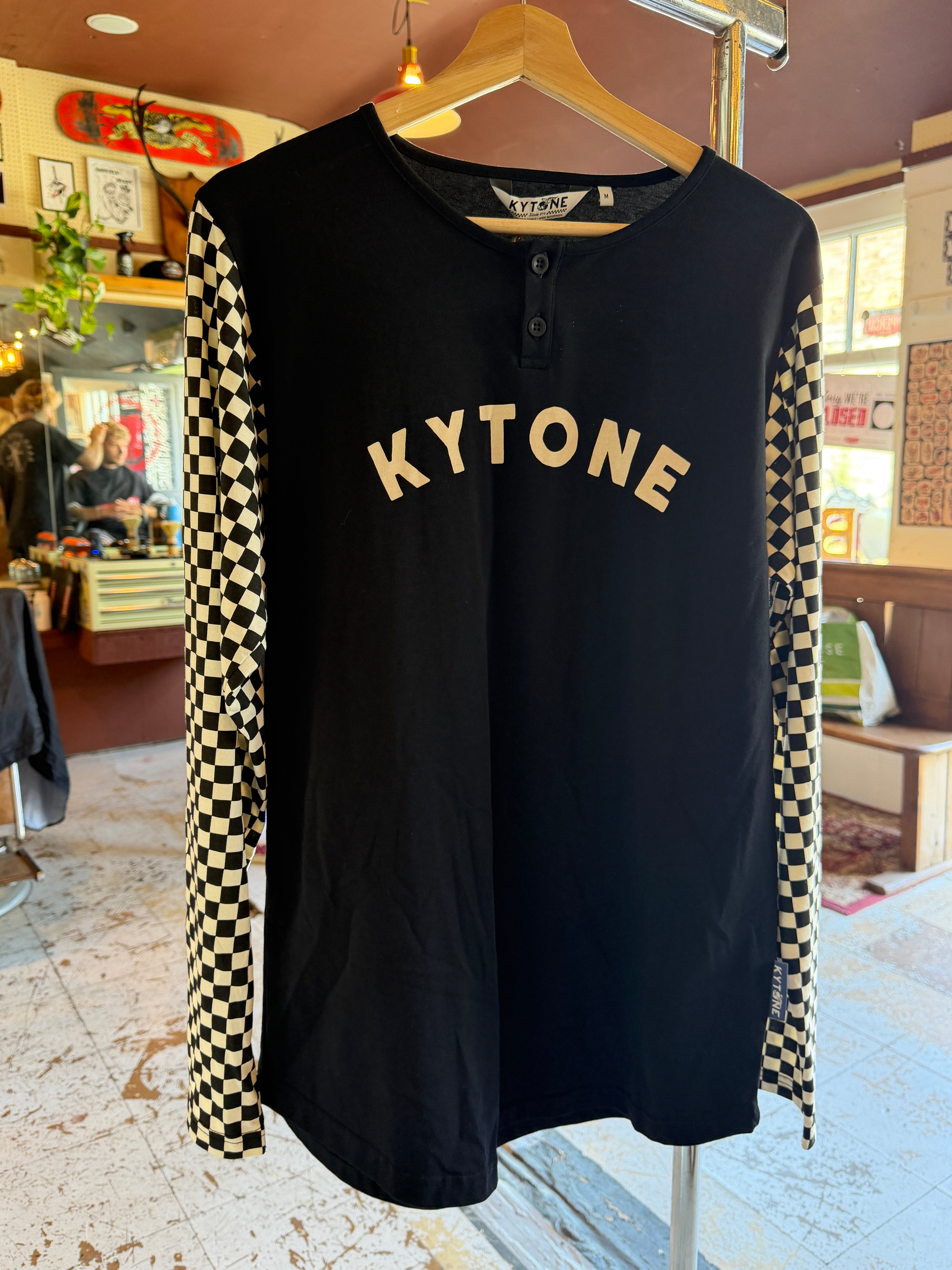 Kytone chequered sleeve T-shirt