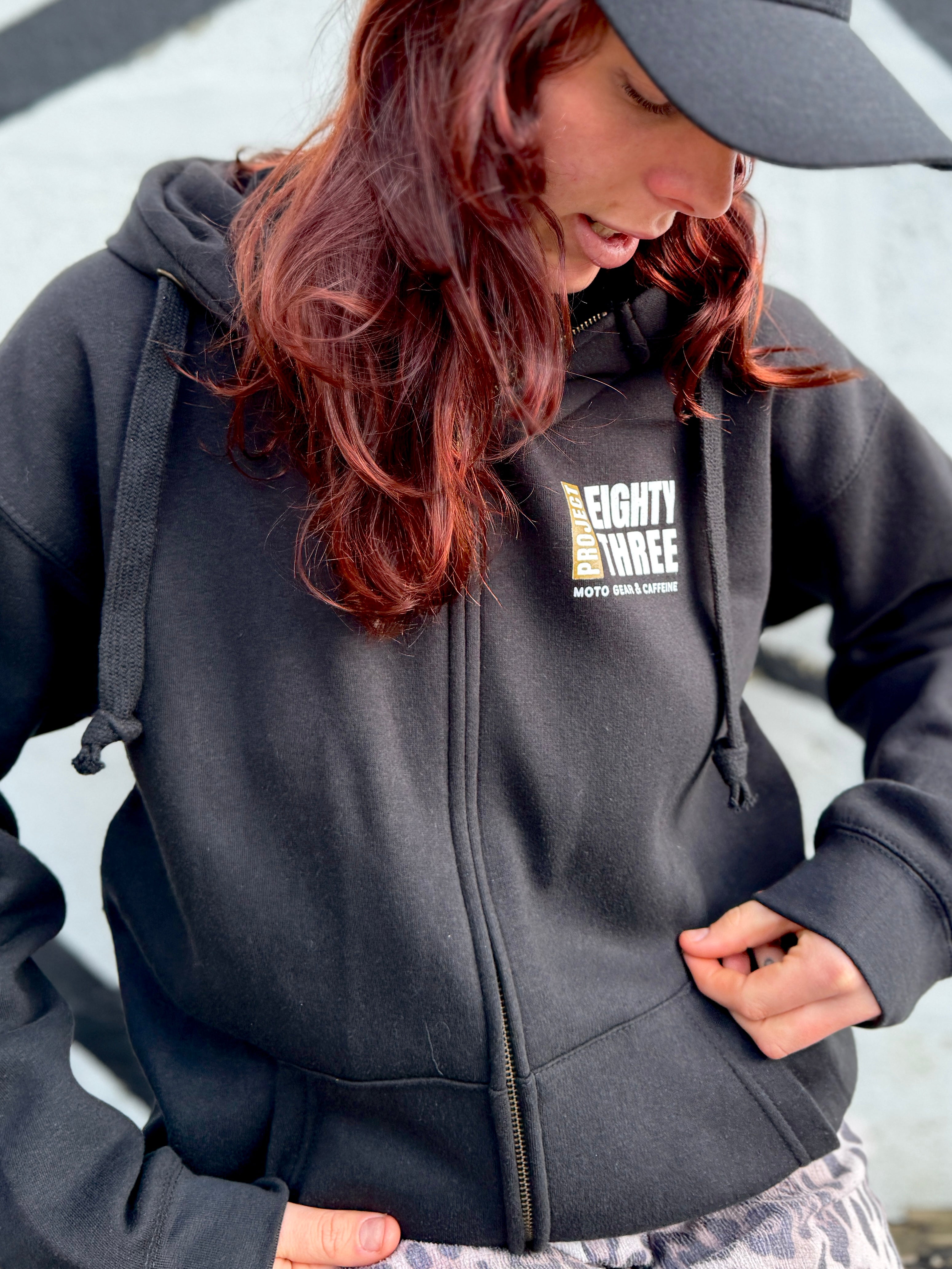 Project Eighty Three Black ZIP Hoody