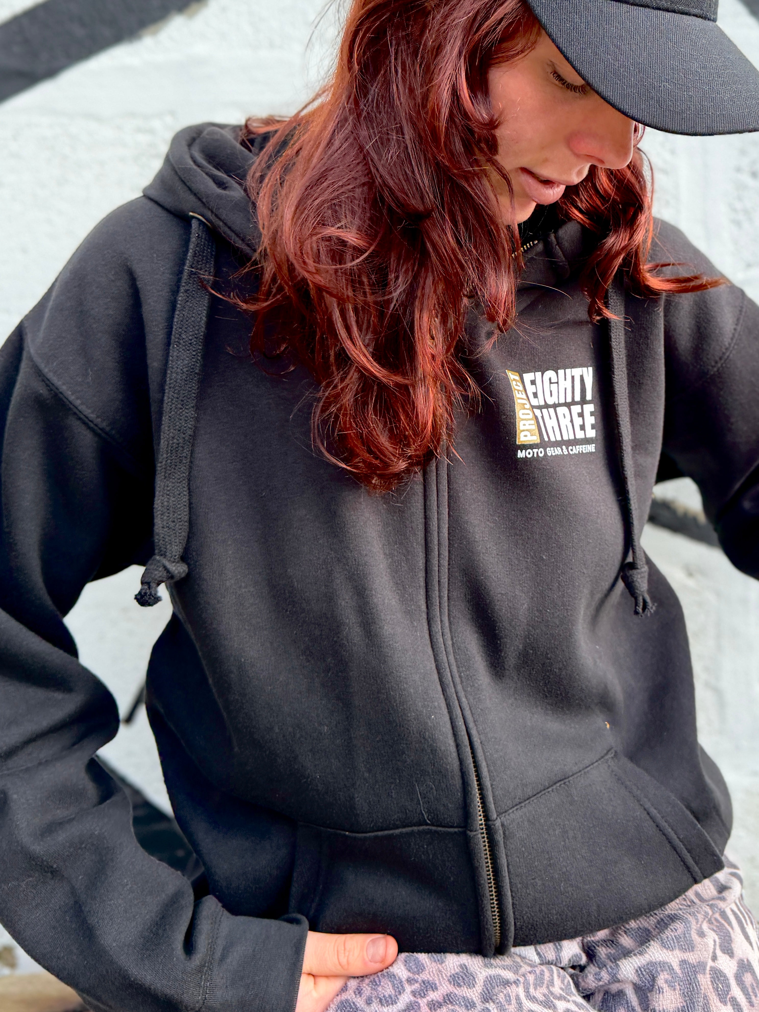 Project Eighty Three Black ZIP Hoody