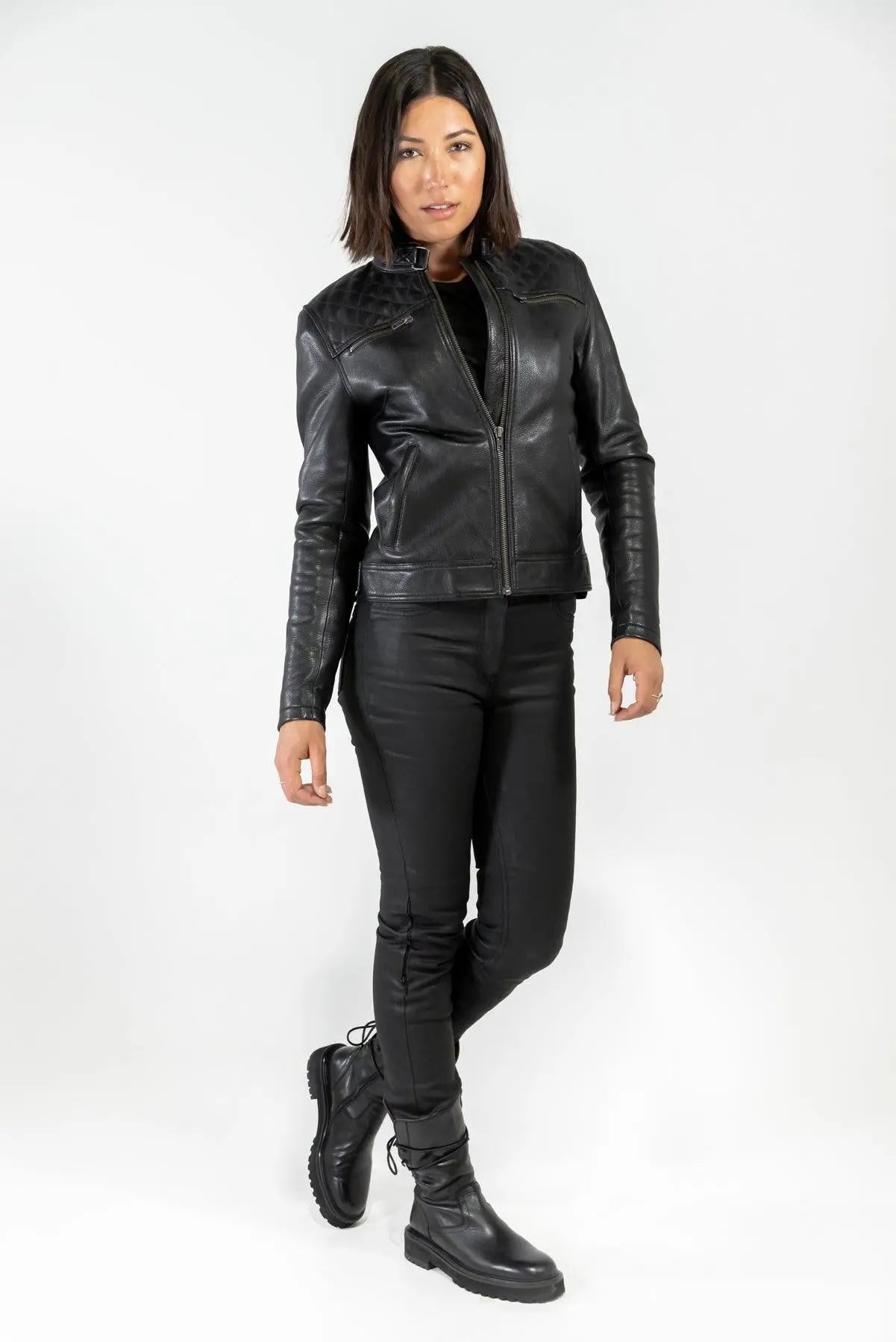 Isla Womens Leather Motorbike Jacket