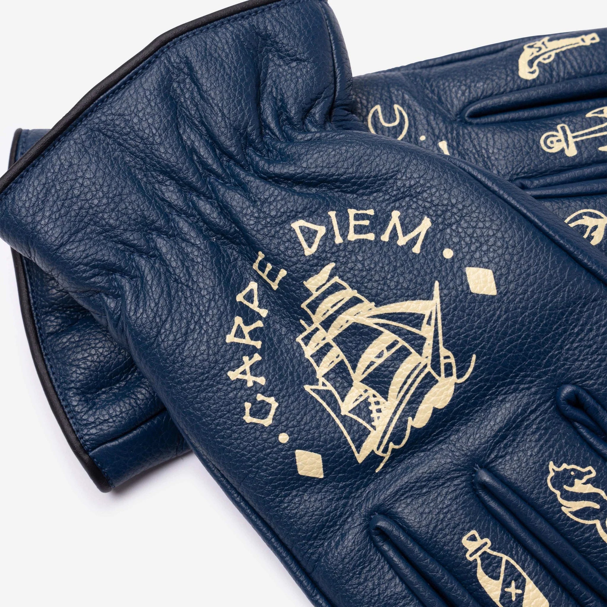 Macleod Motor Co Carpe Diem Gloves Blue