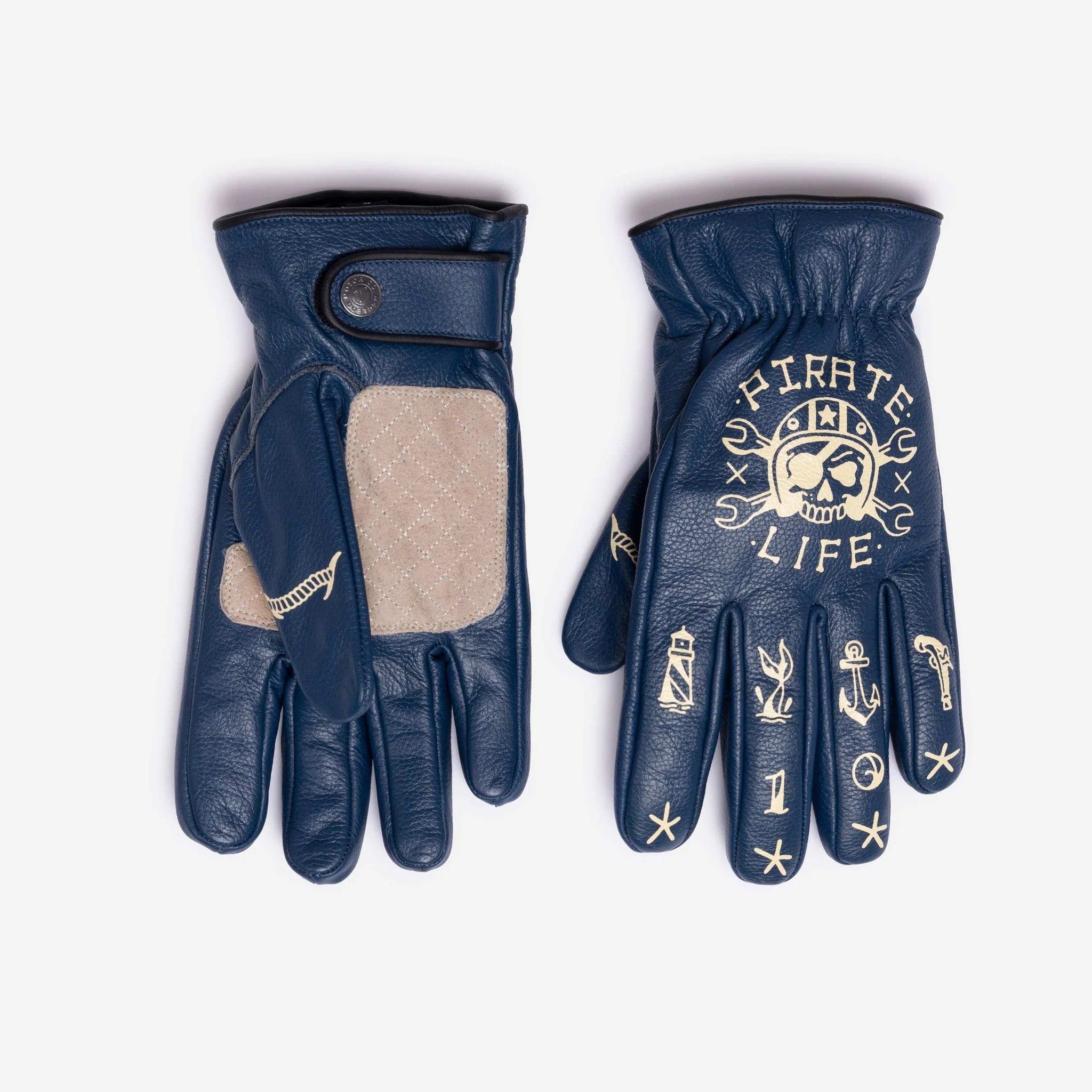 Macleod Motor Co Carpe Diem Gloves Blue