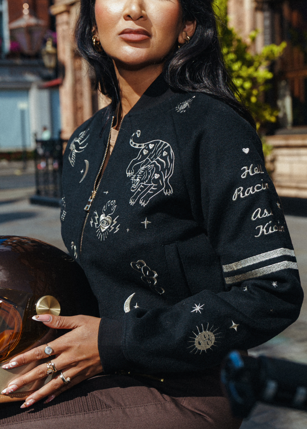 Wildust Sisters Oracle Black Varsity Jacket