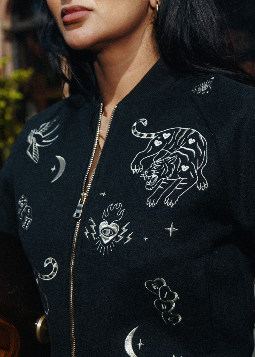 Wildust Sisters Oracle Black Varsity Jacket