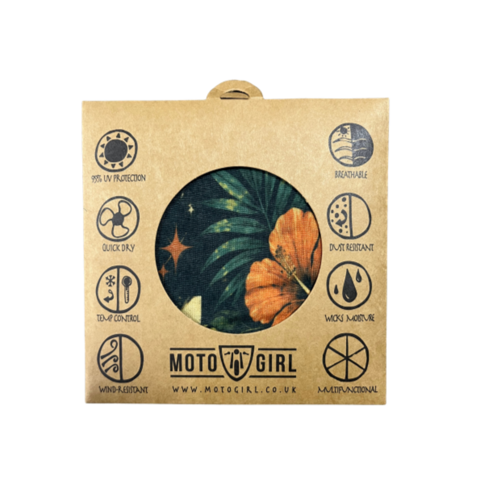Motogirl tropical flowers Neck tube face covering wind resistant uv protection