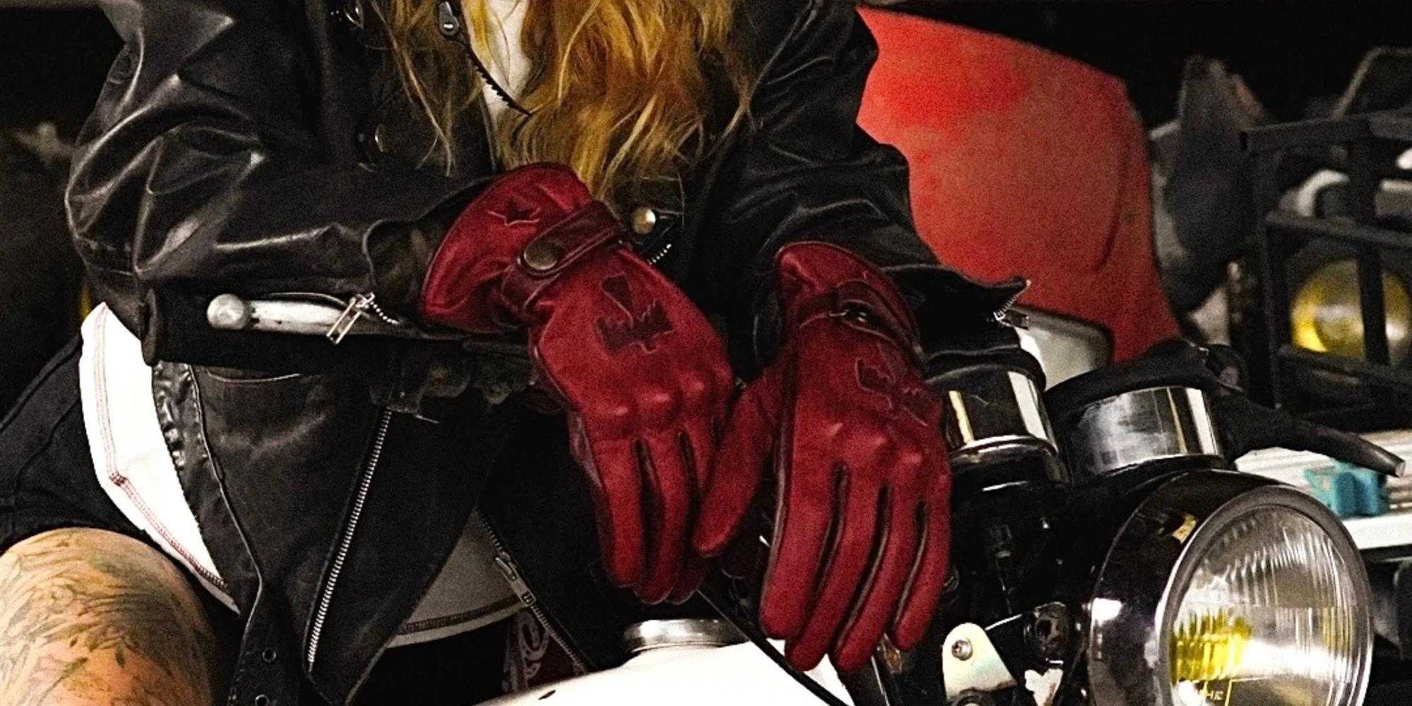 Wildust Sisters - Sunclaw red leather motorbike gloves