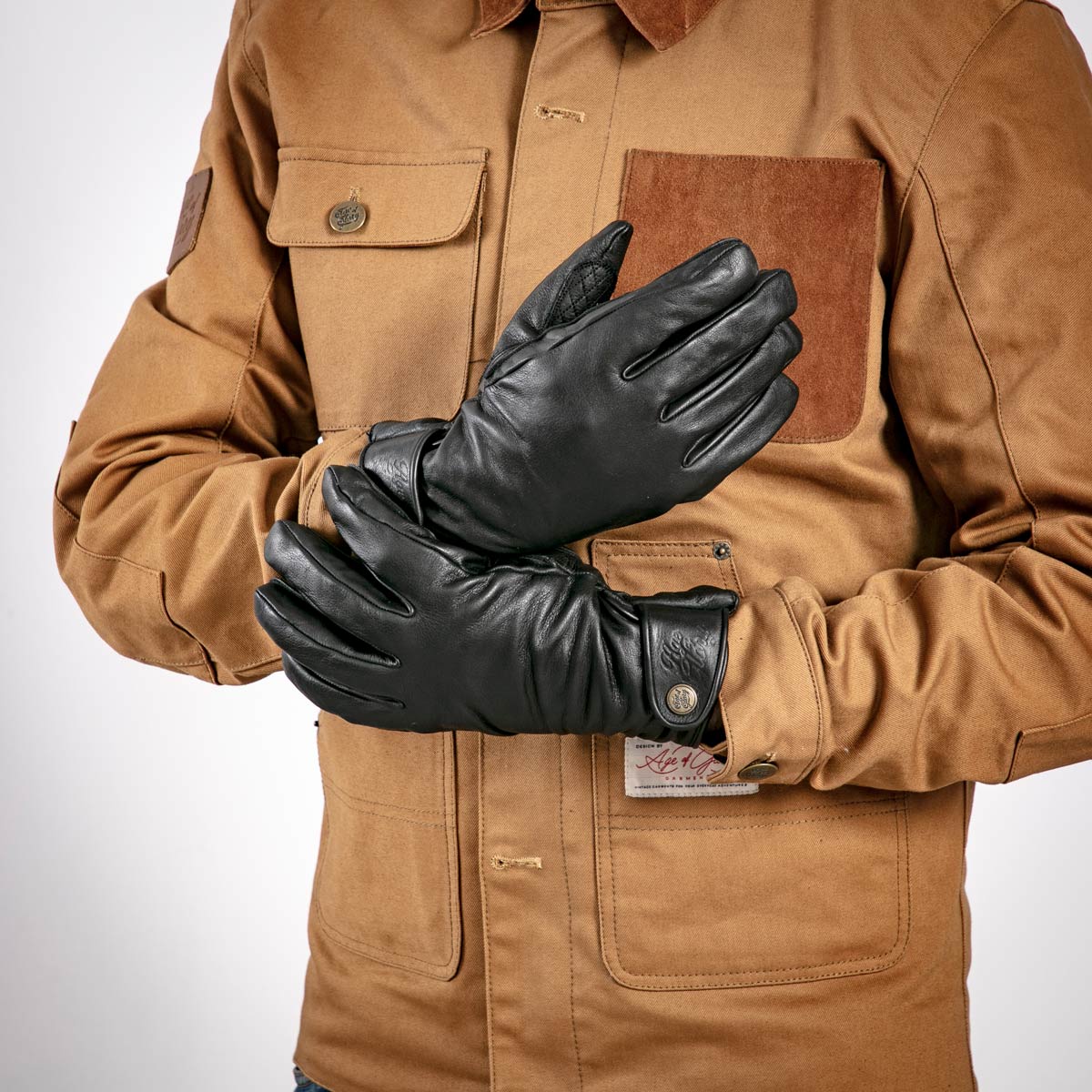 Age of Glory Carpenter Winter Leather CE Gloves Black