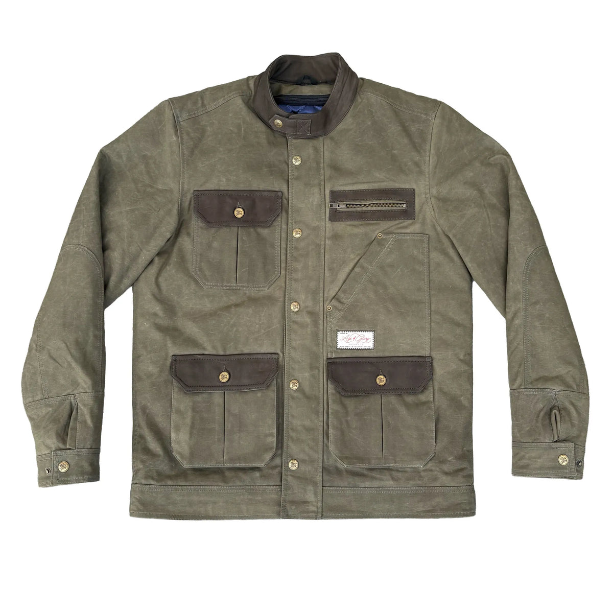 Age of Glory Escape Wax Men's Motorcycle Jacket Army Green