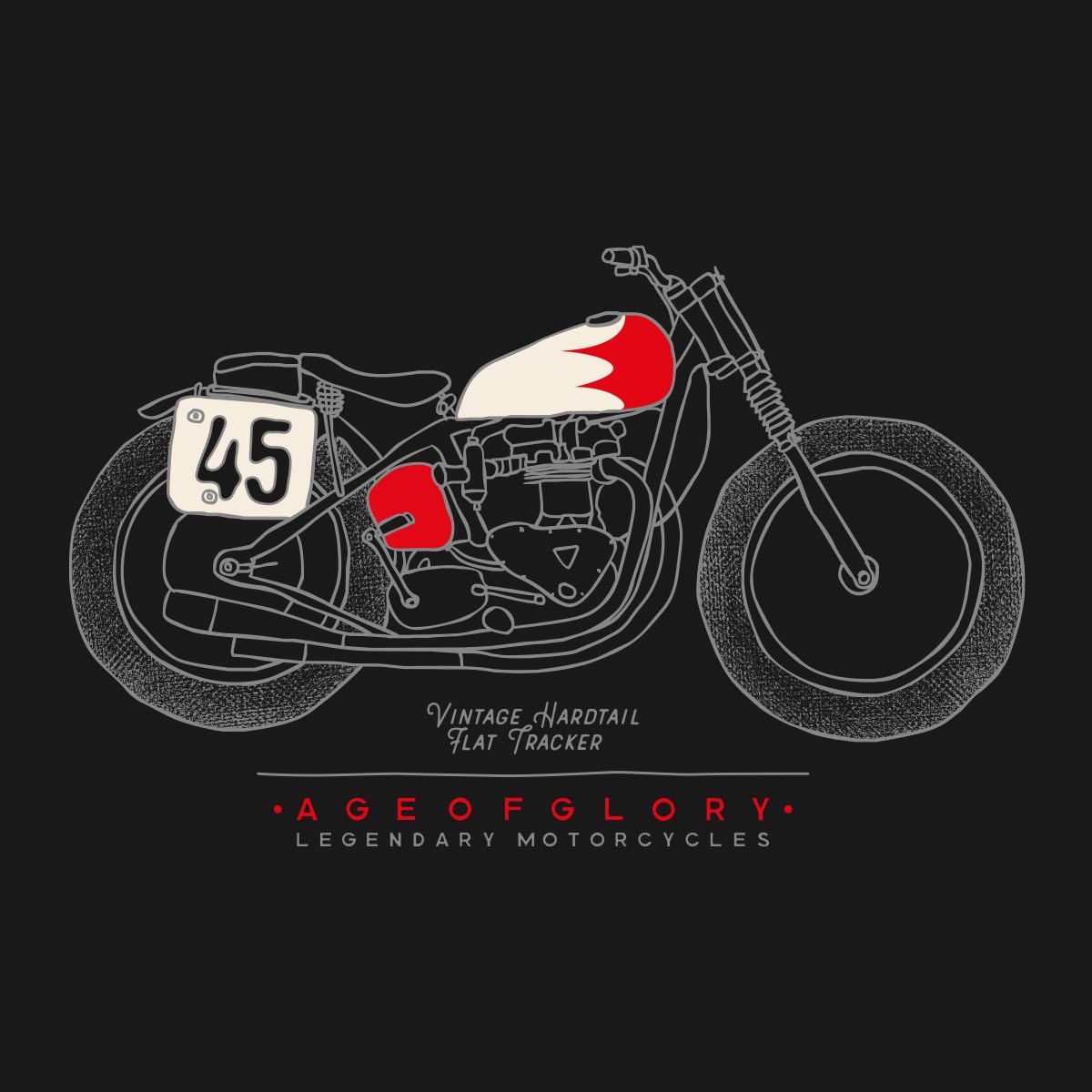 AOG Legendary – Hardtail Tracker Tee Washed black