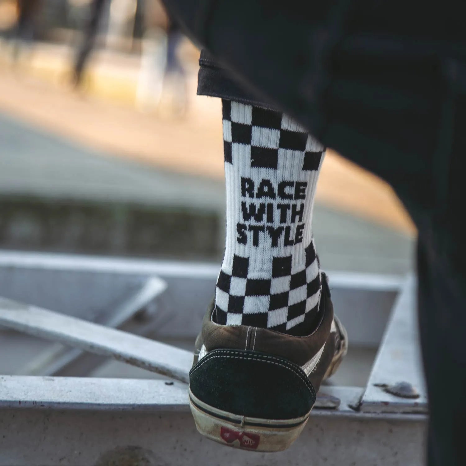 Age of Glory Racing Socks Black Off-White