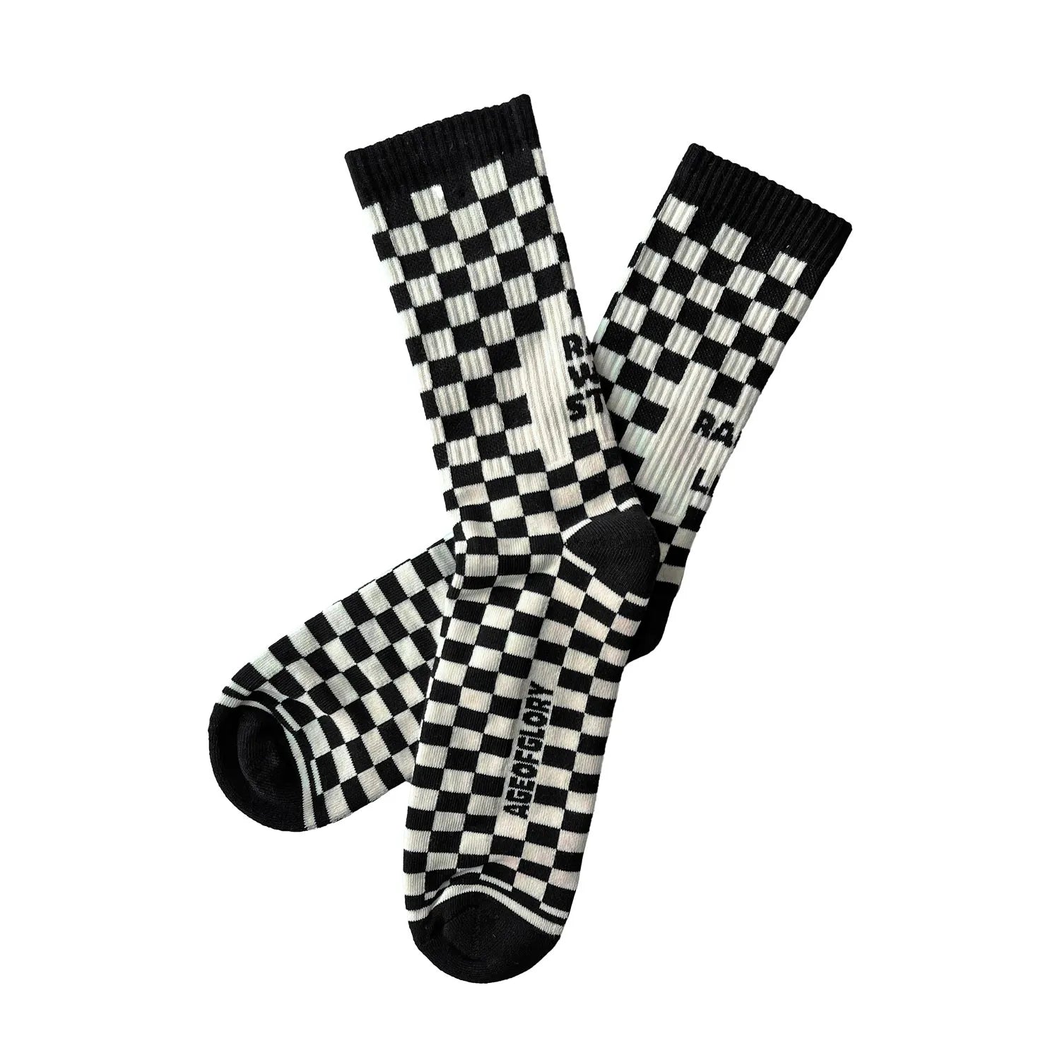 Age of Glory Racing Socks Black Off-White