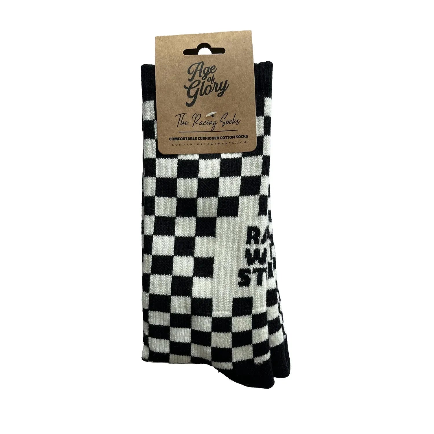 Age of Glory Racing Socks Black Off-White
