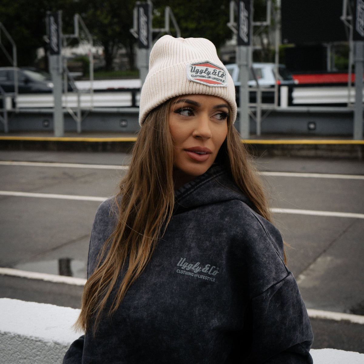 Beige Diamond Beanie