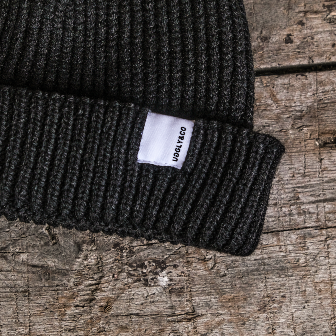 Black 'Fisherman' Beanie
